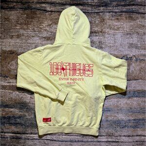 100 Thieves Yellow Hoodie XL – Streetwear Esports Crewneck